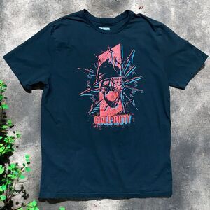 Call Of Duty Video Game FPS War Skull Black Cotton T-Shirt Men's Size XL